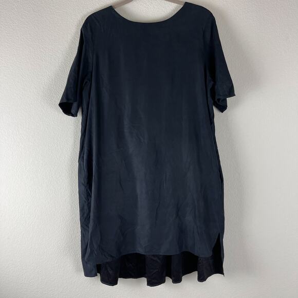 Billy Reid Dresses & Skirts - Billy Reid Faux Suede Tent Dress Womens Large Black Silk Lining Lagenlook